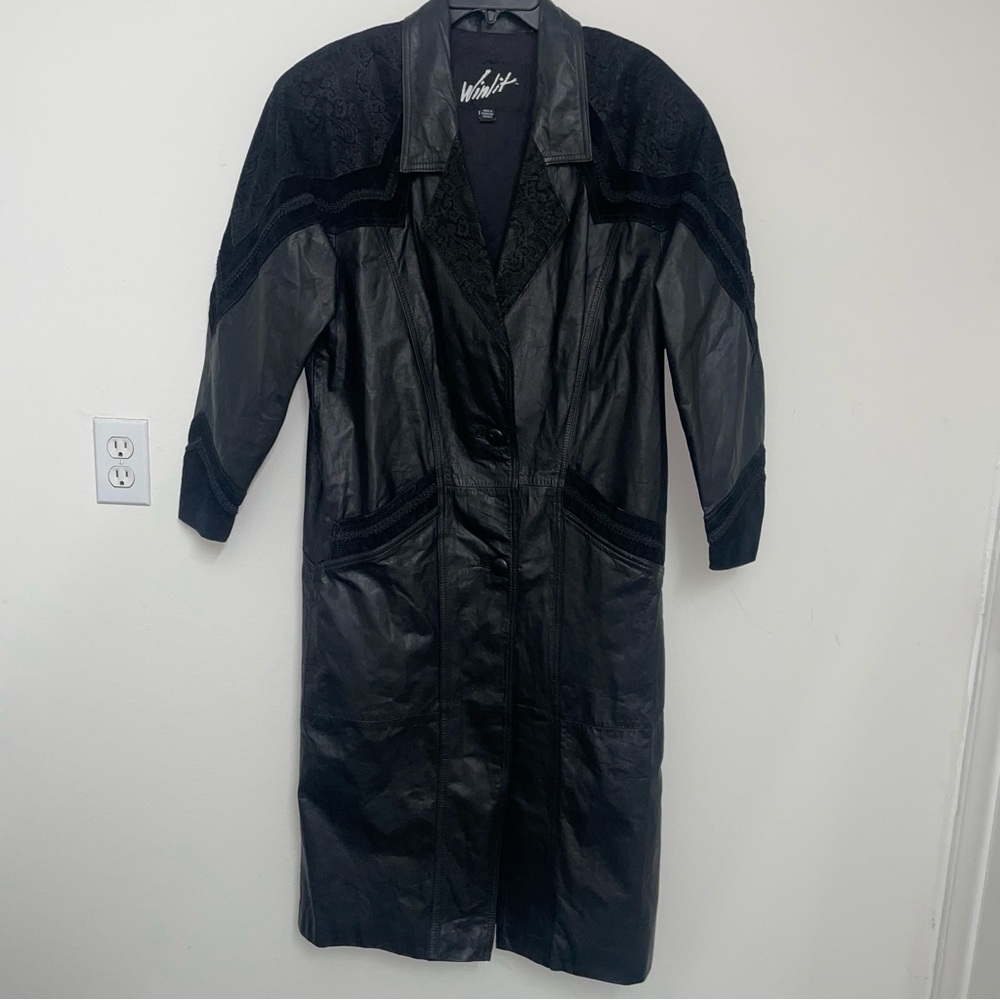 WINLET | Vintage Genuine Leather Long Trench Coat
